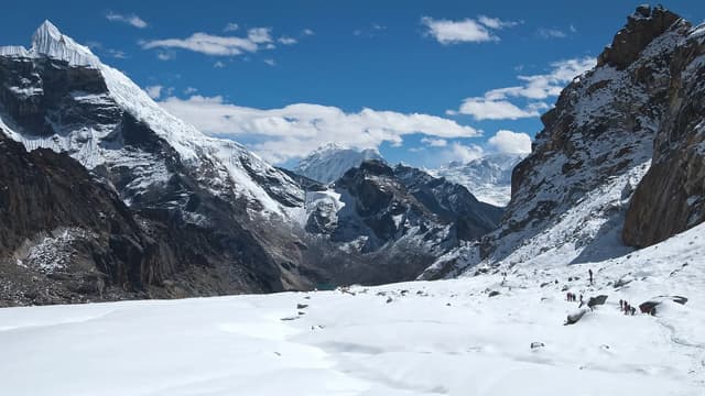 Cho La pass on the Three Passes trek in the Everest region, Nepal