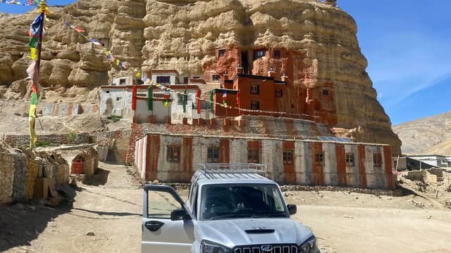 The walled city of Lo Manthang in Upper Mustang, Nepal