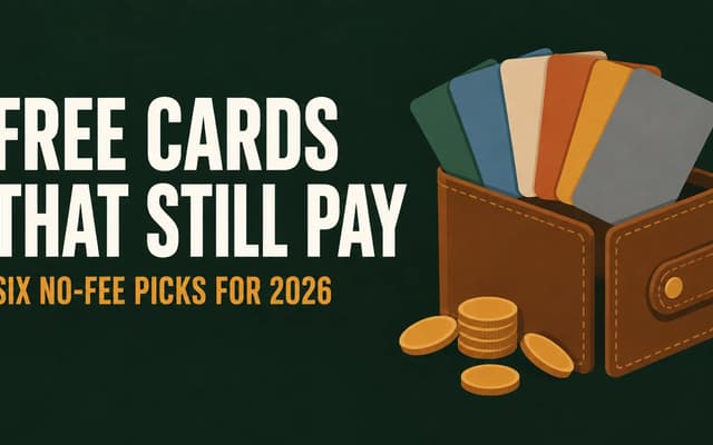 Illustration: Free cards that still pay, six no-fee picks for 2026