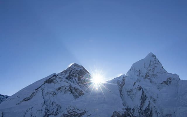 The summit pyramid of Mount Everest, Nepal