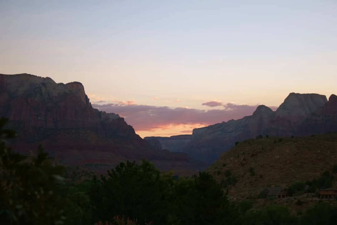 Canyon walls at dusk in the American southwest