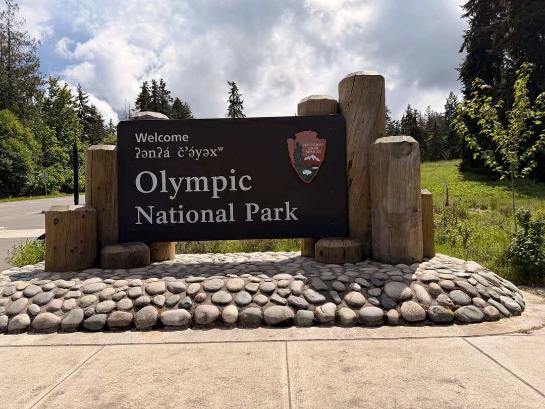 The entrance sign at a US national park
