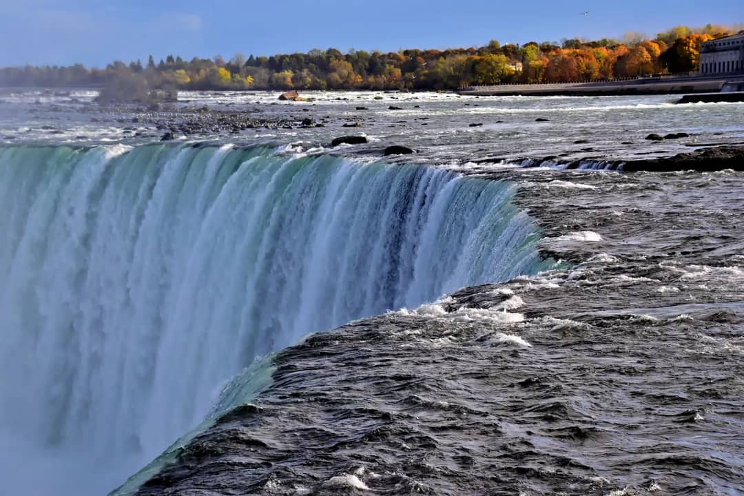 Niagara Falls, on the border between the US and Canada
