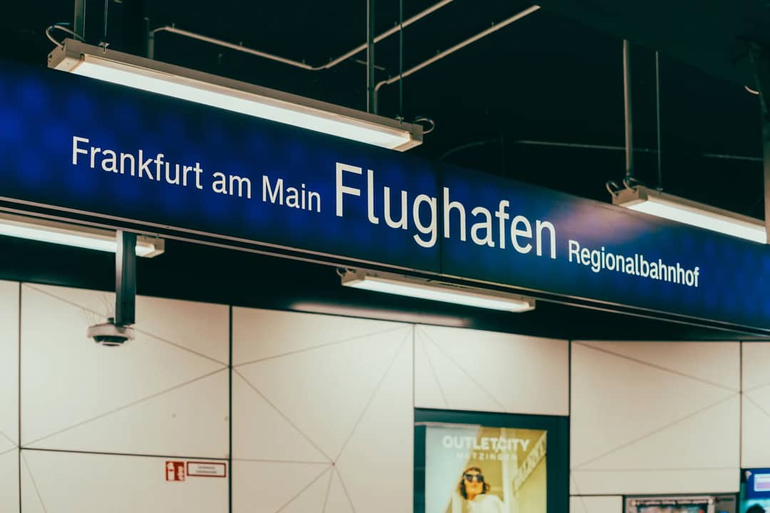 The Frankfurt am Main Airport railway station sign