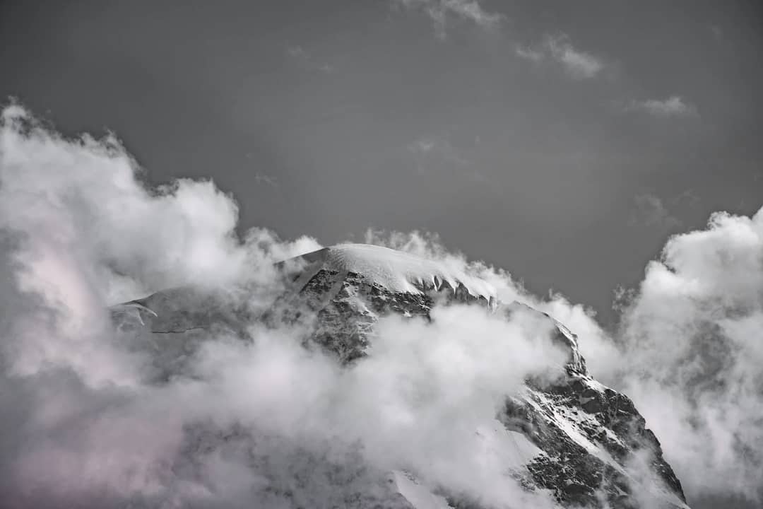 The summit pyramid of a Himalayan peak