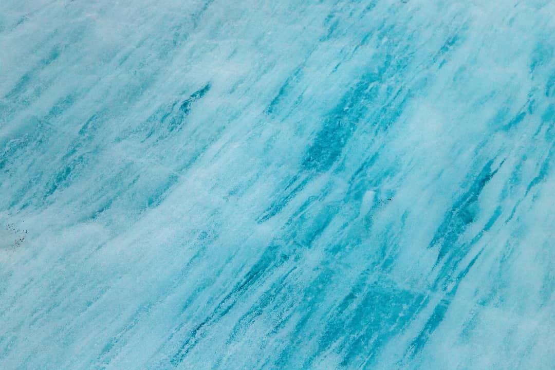Blue glacier ice, close up
