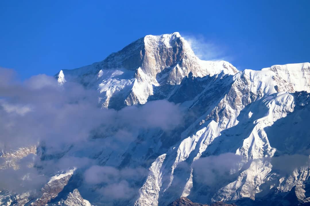 A high camp on a snow mountain
