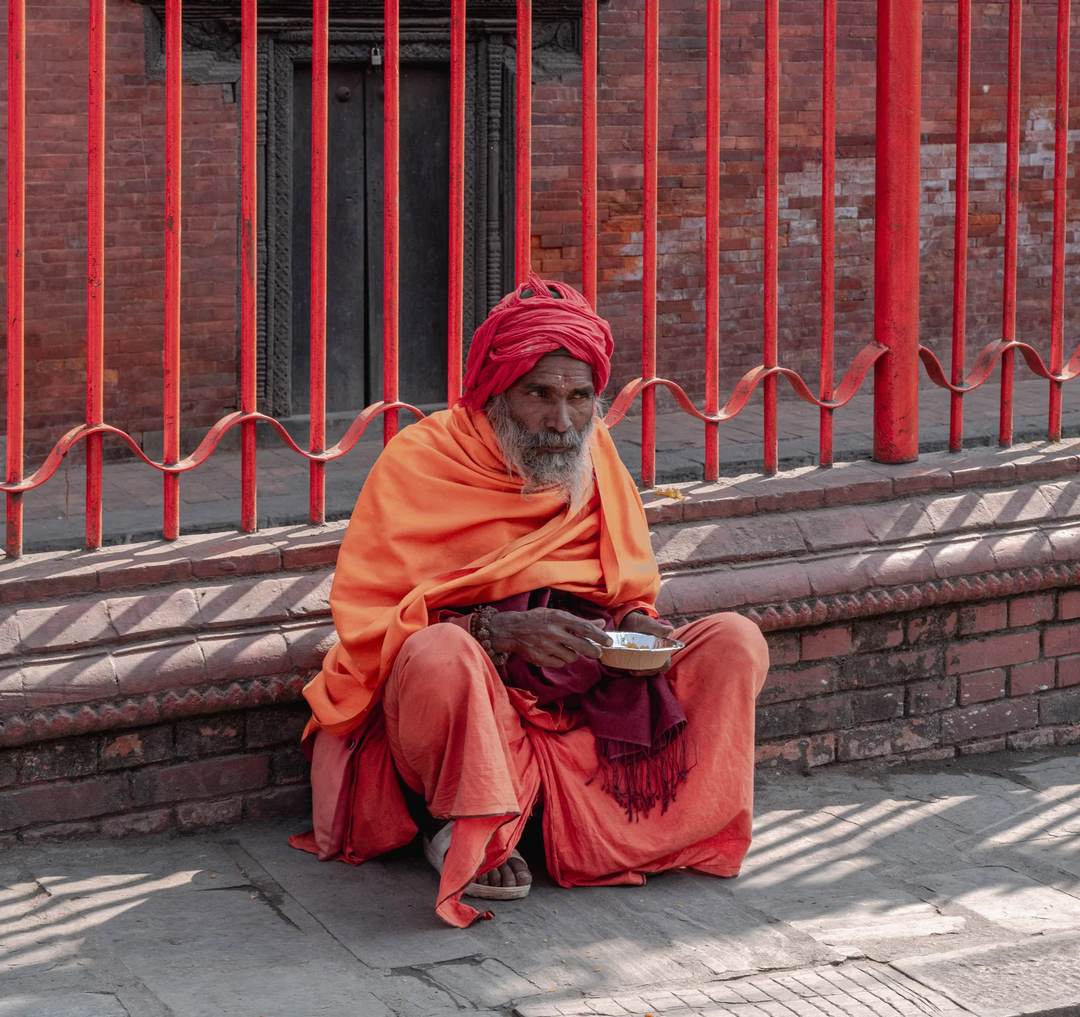 Pilgrims at a temple in Nepal