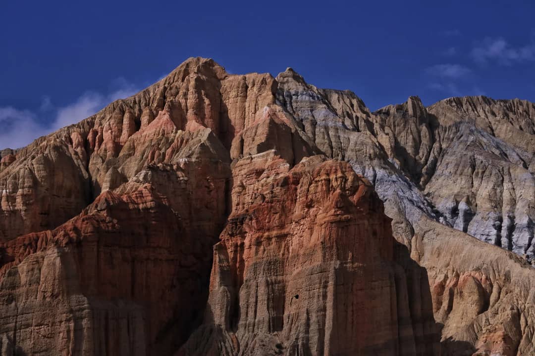 The desert landscape of Upper Mustang