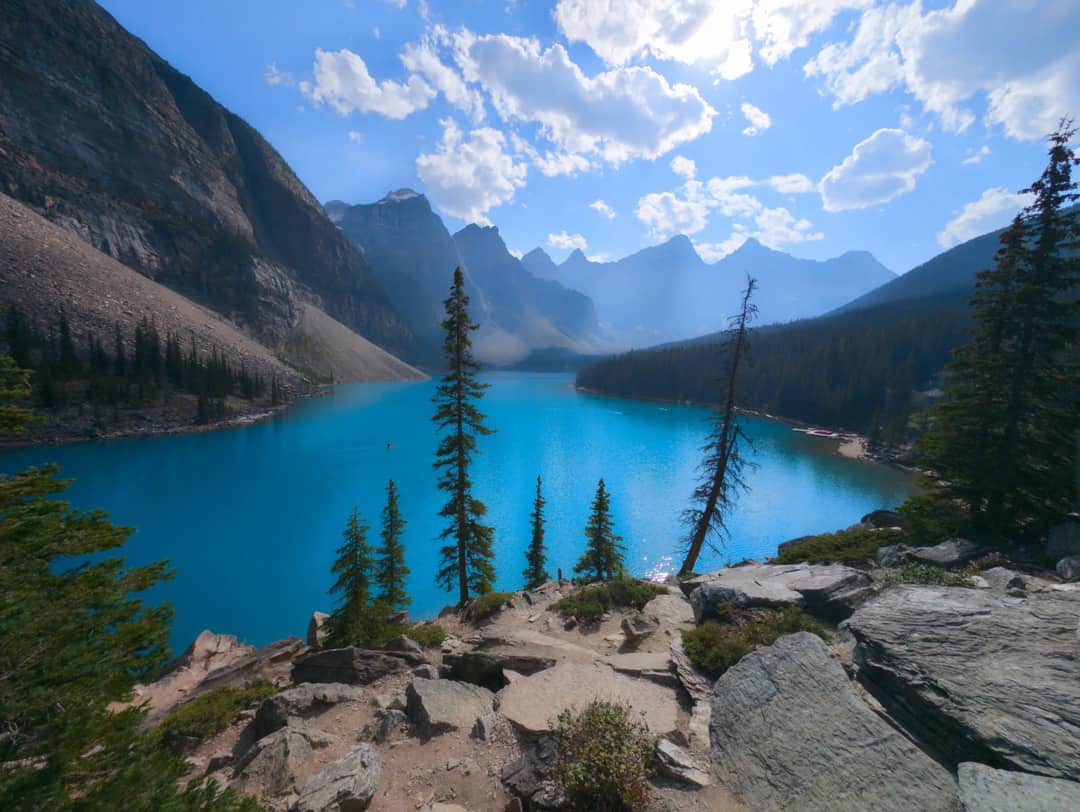 A glacial lake held behind a moraine