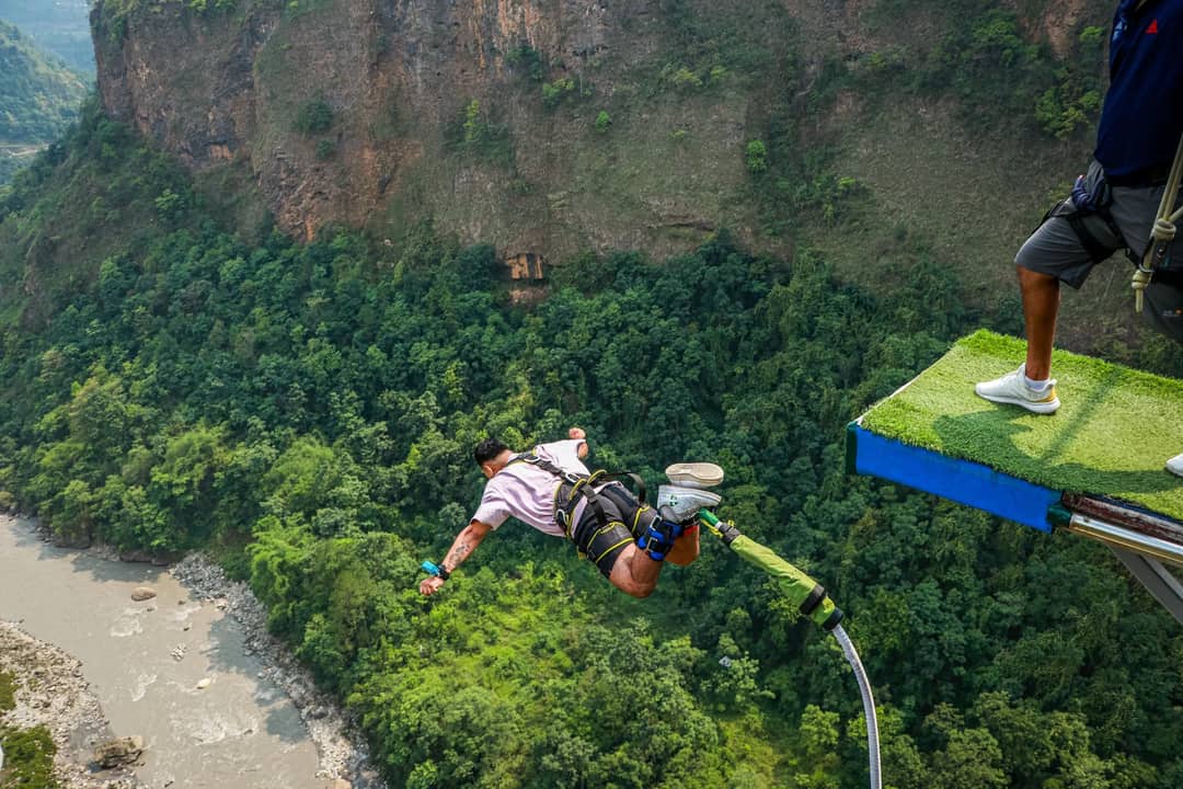 A bridge spanning a deep river gorge