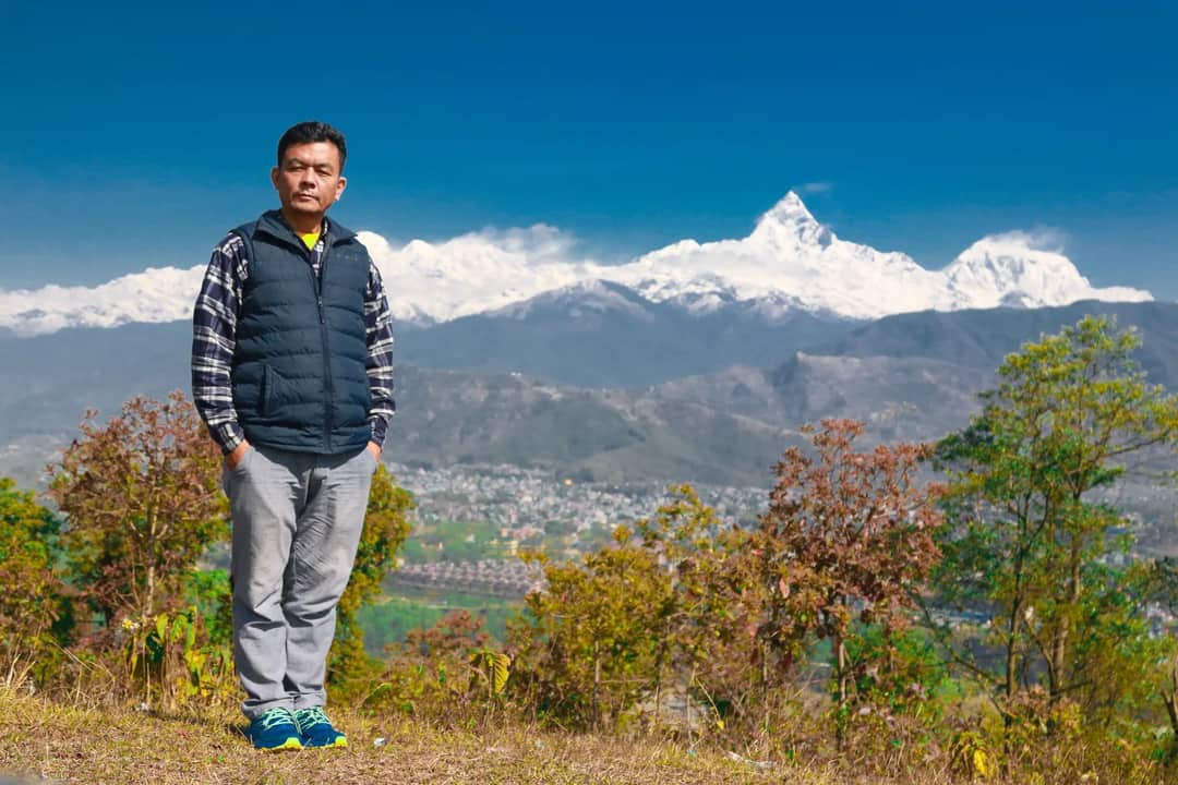 View toward the Himalaya under a clear sky
