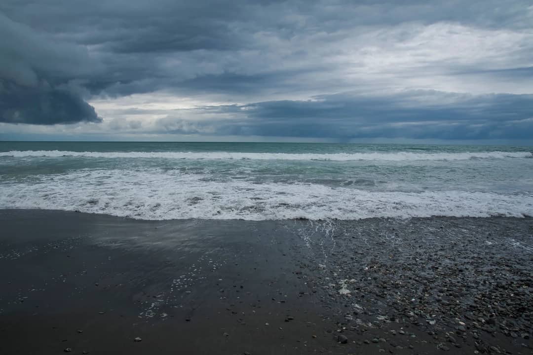 Storm clouds gathering over the sea