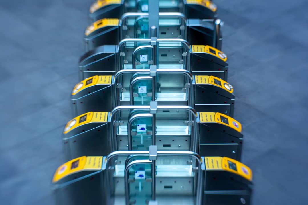 An automated border control gate at an airport