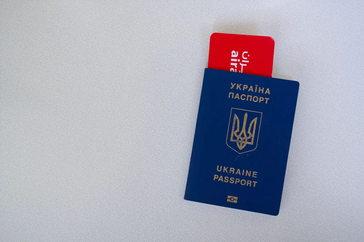 Passport with an airline boarding pass
