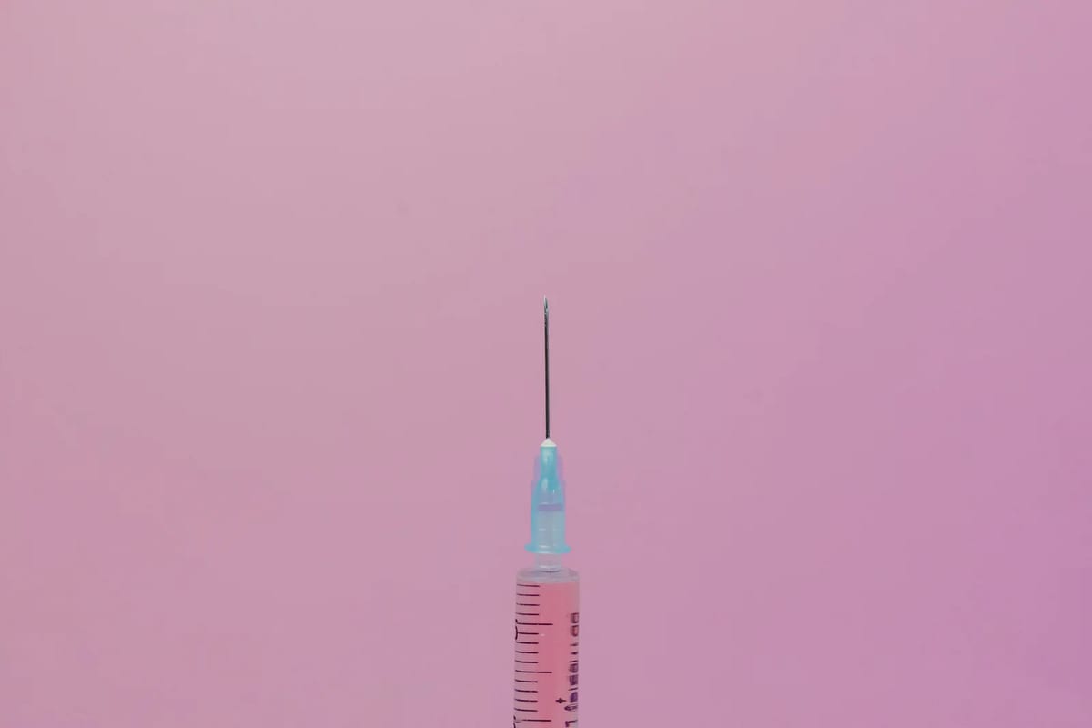 Close-up of a syringe needle