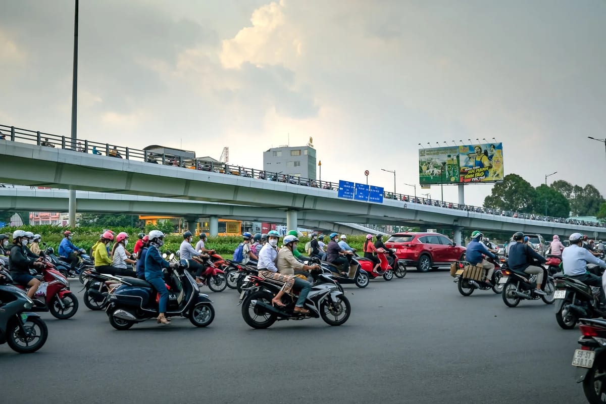A street scene in Vietnam