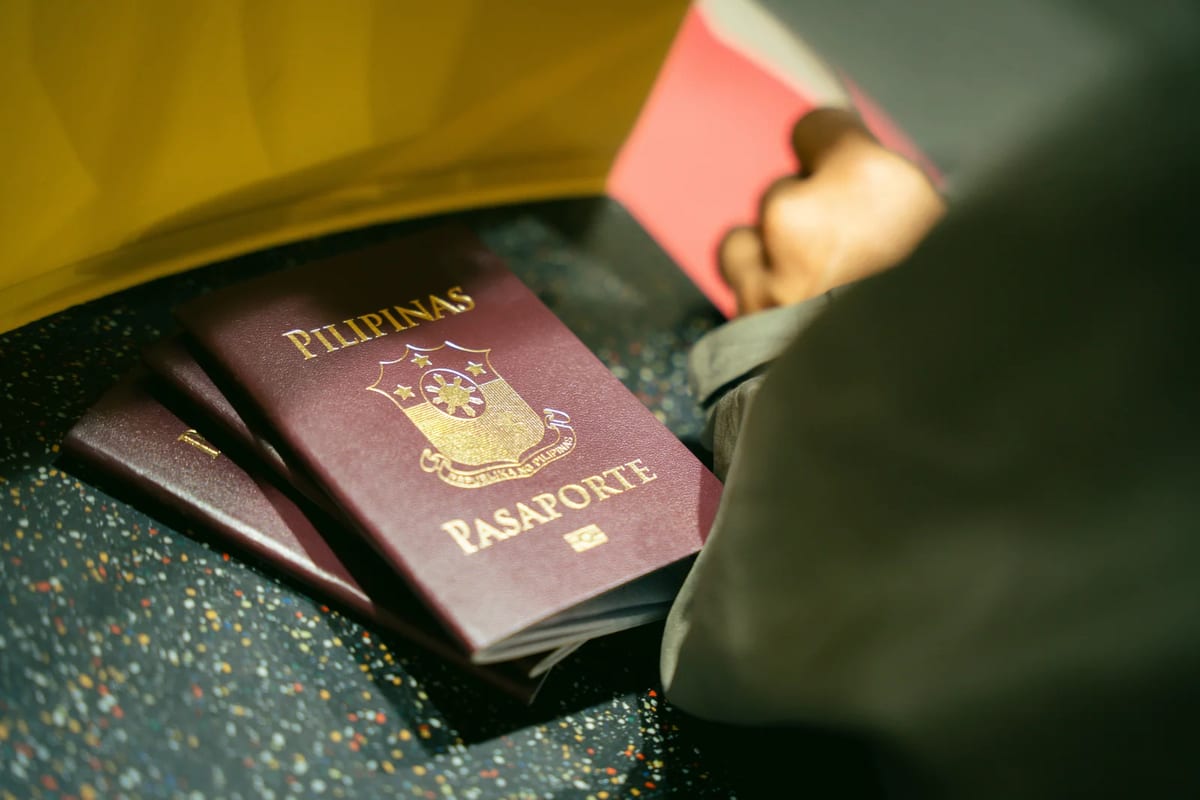 Passports held at an airport