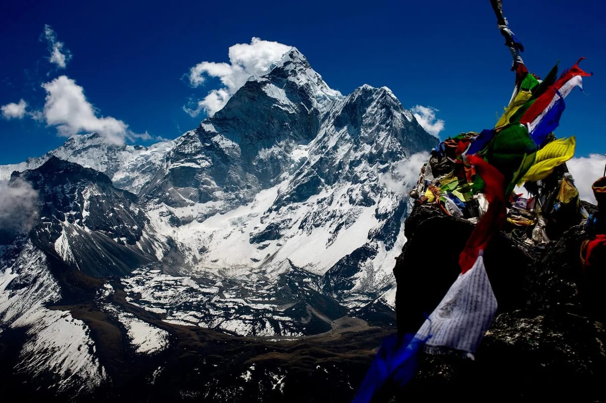 Ama Dablam seen on the upper Everest Base Camp trail