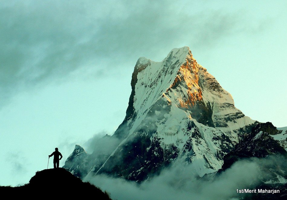 Manaslu Circuit — views of the world's 8th highest mountain from Lho village