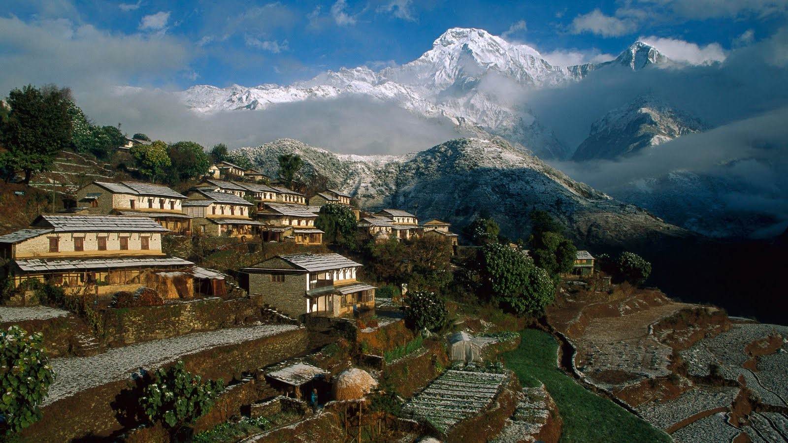 Ghandruk village with Annapurna South behind — Annapurna Region, Nepal