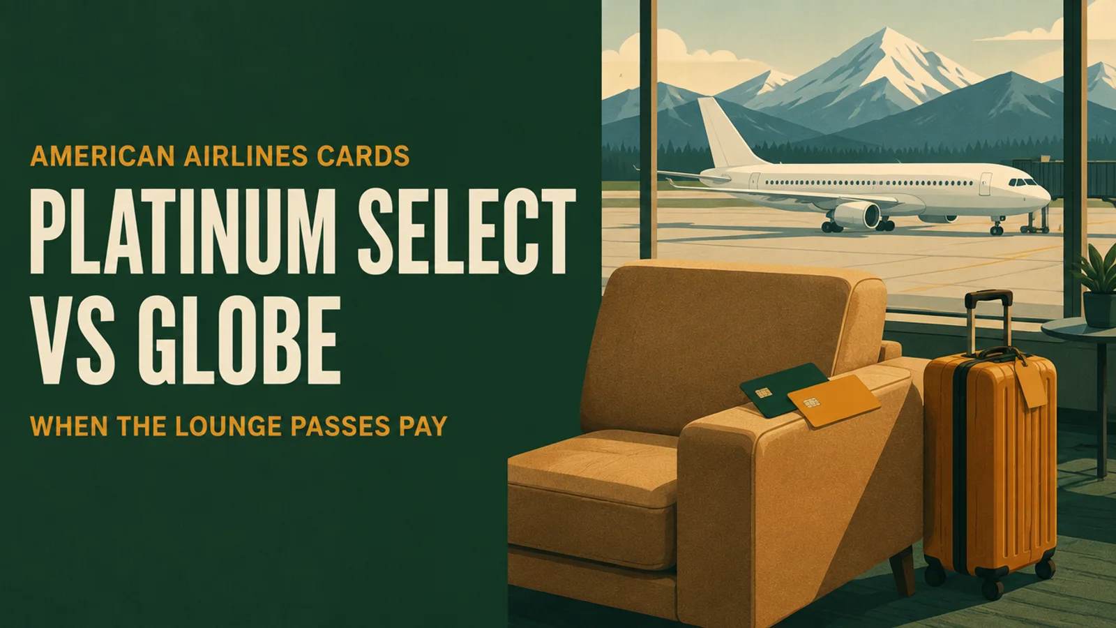 Illustration: American Airlines cards, Platinum Select vs Globe, when the lounge passes pay