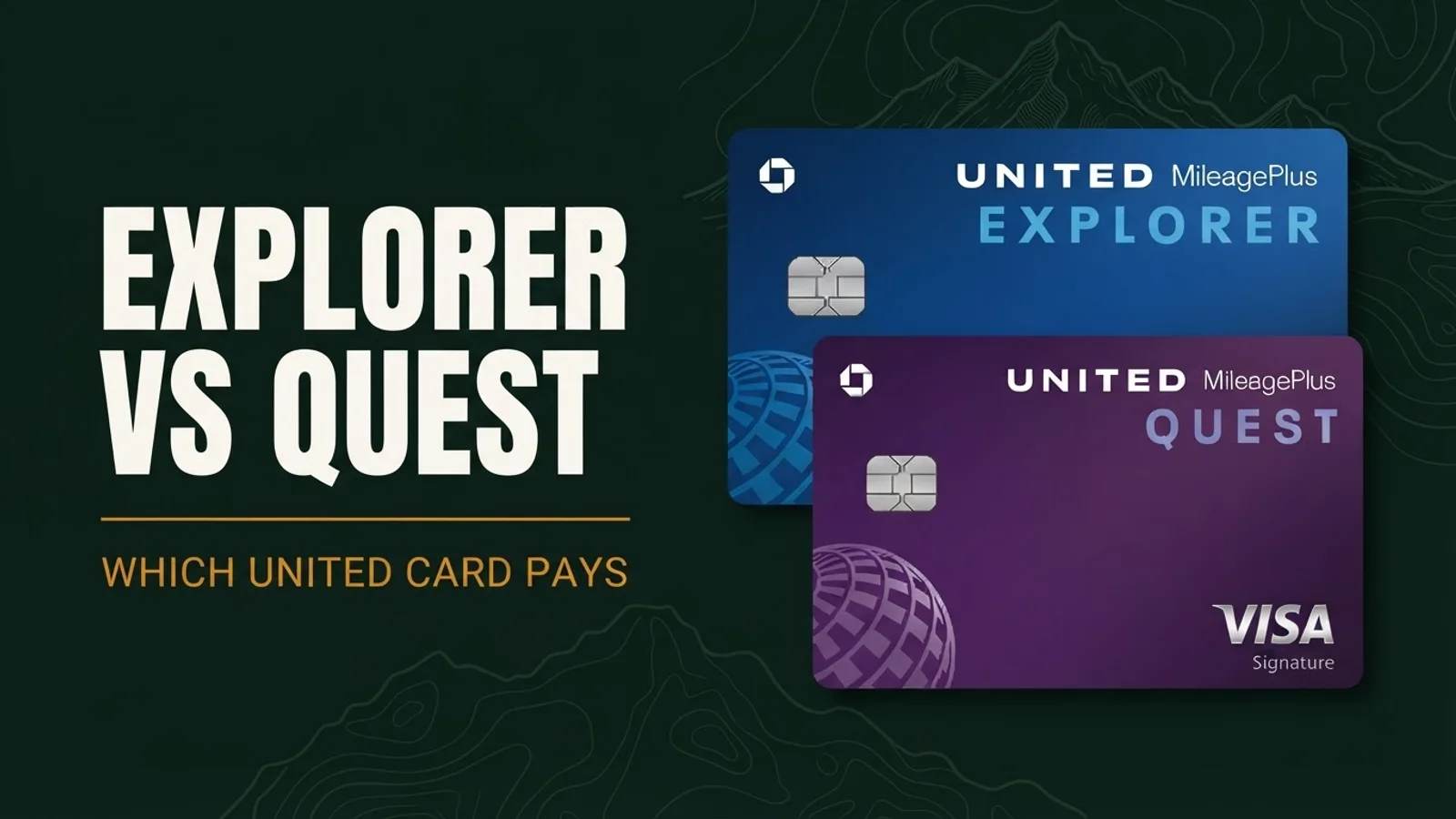 United Explorer and United Quest cards side by side