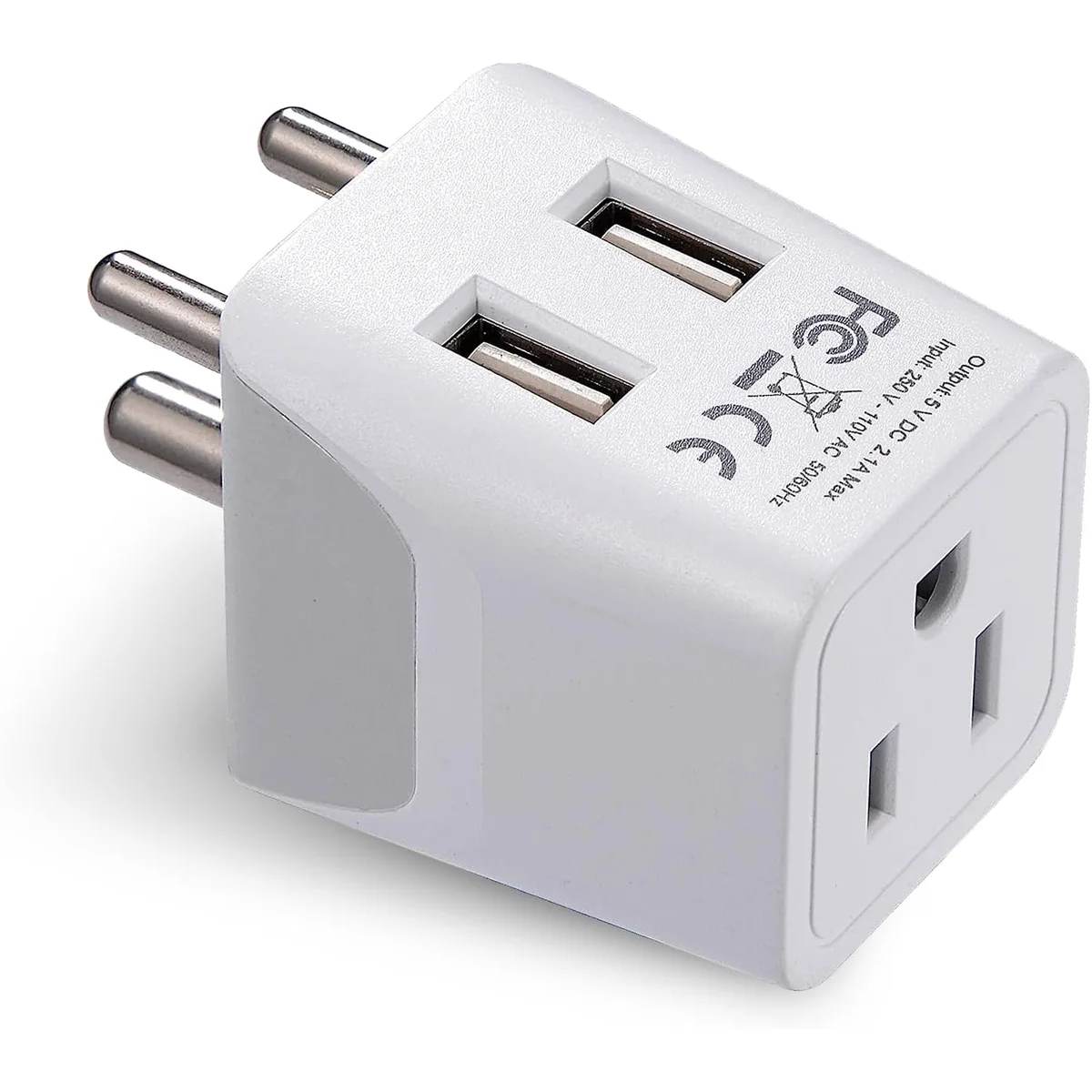 Universal travel adapter with USB-C (Type C/D) — Nepal runs Type C, D and M — your plug fits none of them