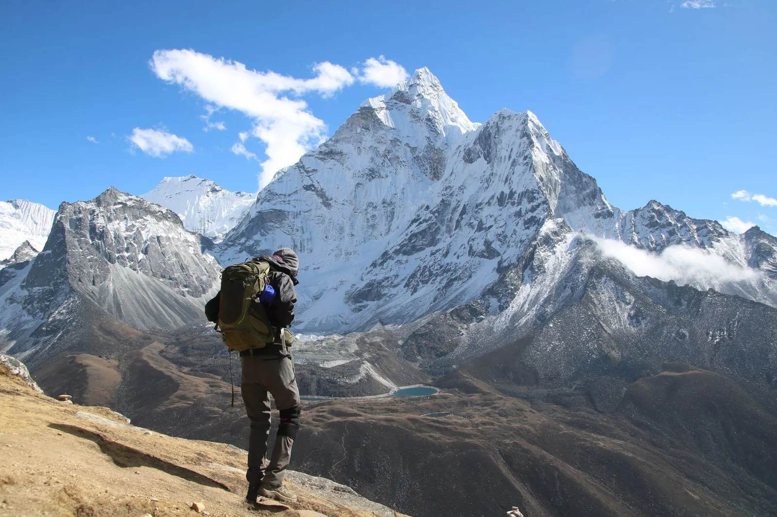 A climber high on Mount Everest, Nepal
