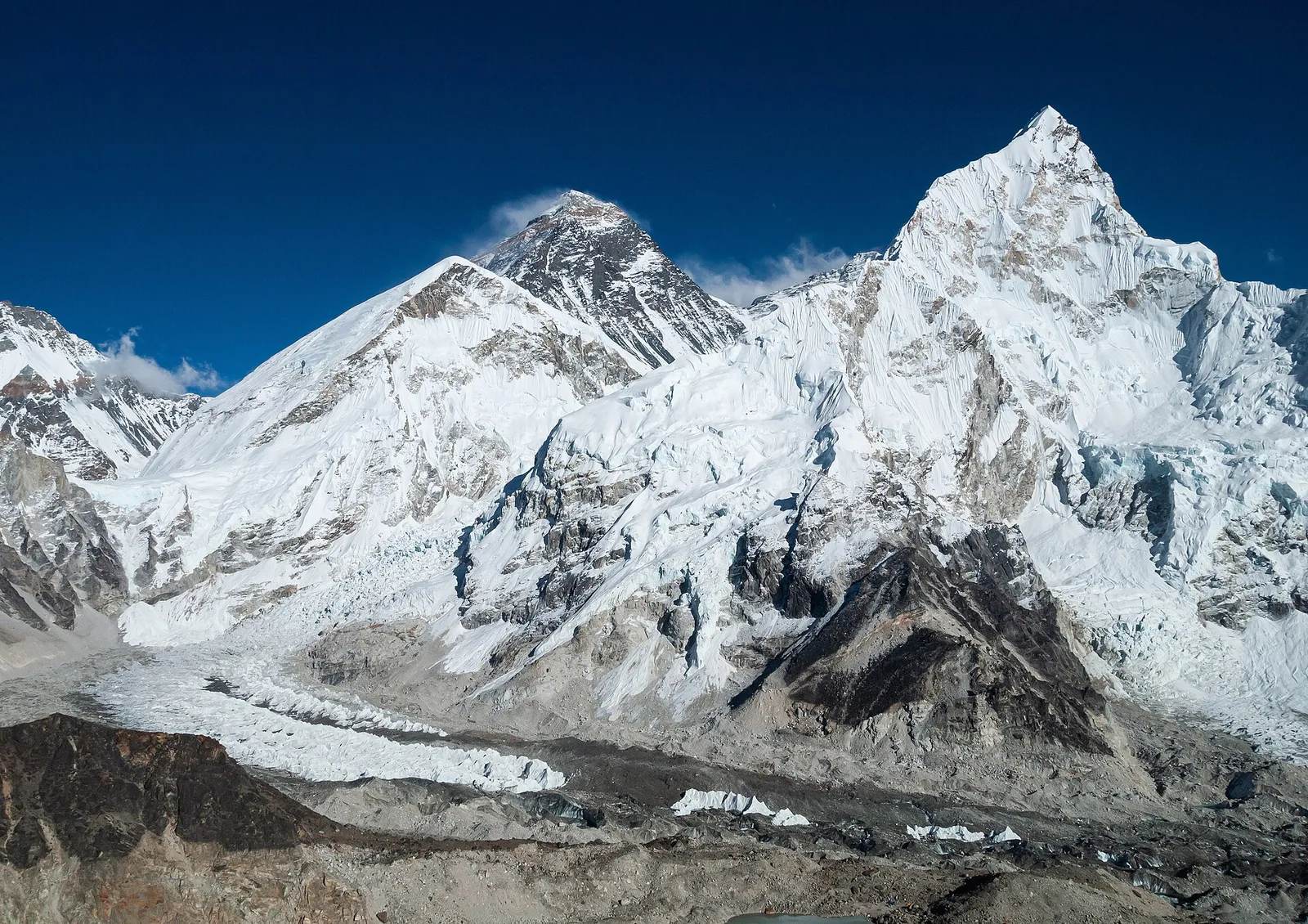 The Khumbu Icefall and Everest, Nepal