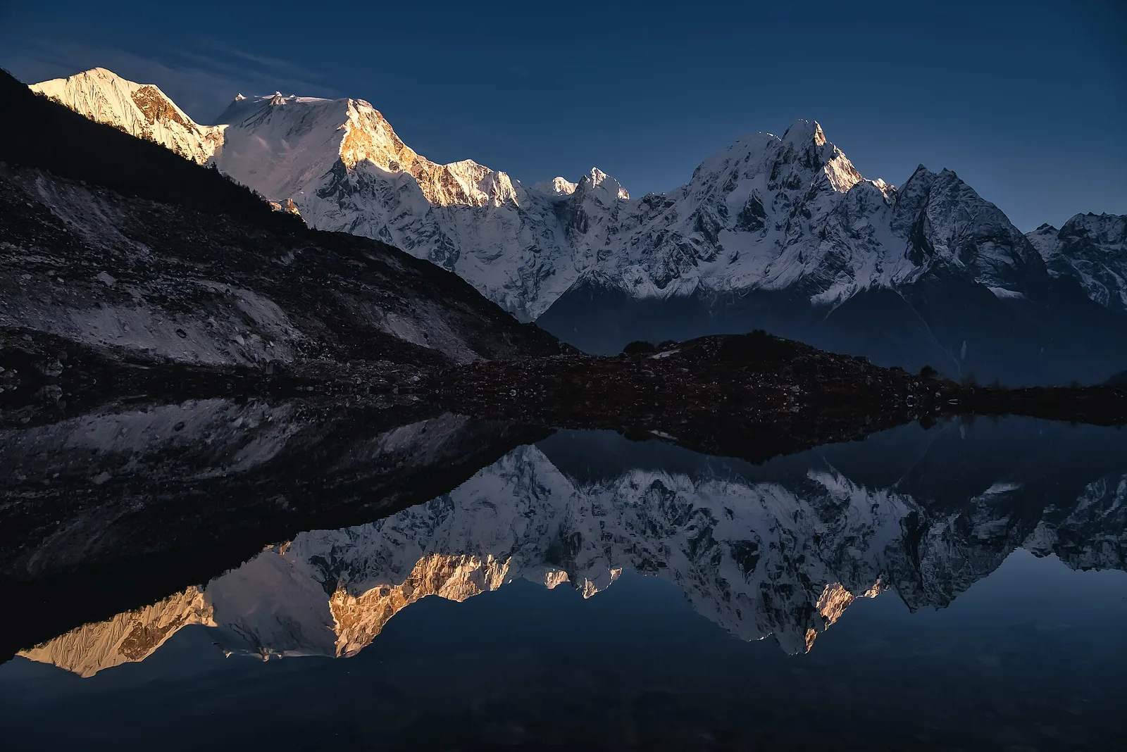 Mount Manaslu, the 8,163m peak first climbed by a Japanese team in 1956, Nepal