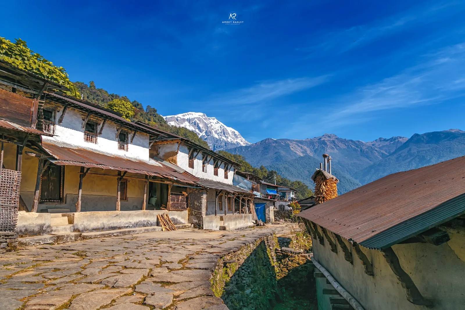 Panoramic Annapurna views from Kori Danda above Sikles, Annapurna region, Nepal