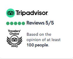 Tripadvisor Reviews 5 / 5 — Travelers’ Choice 2023