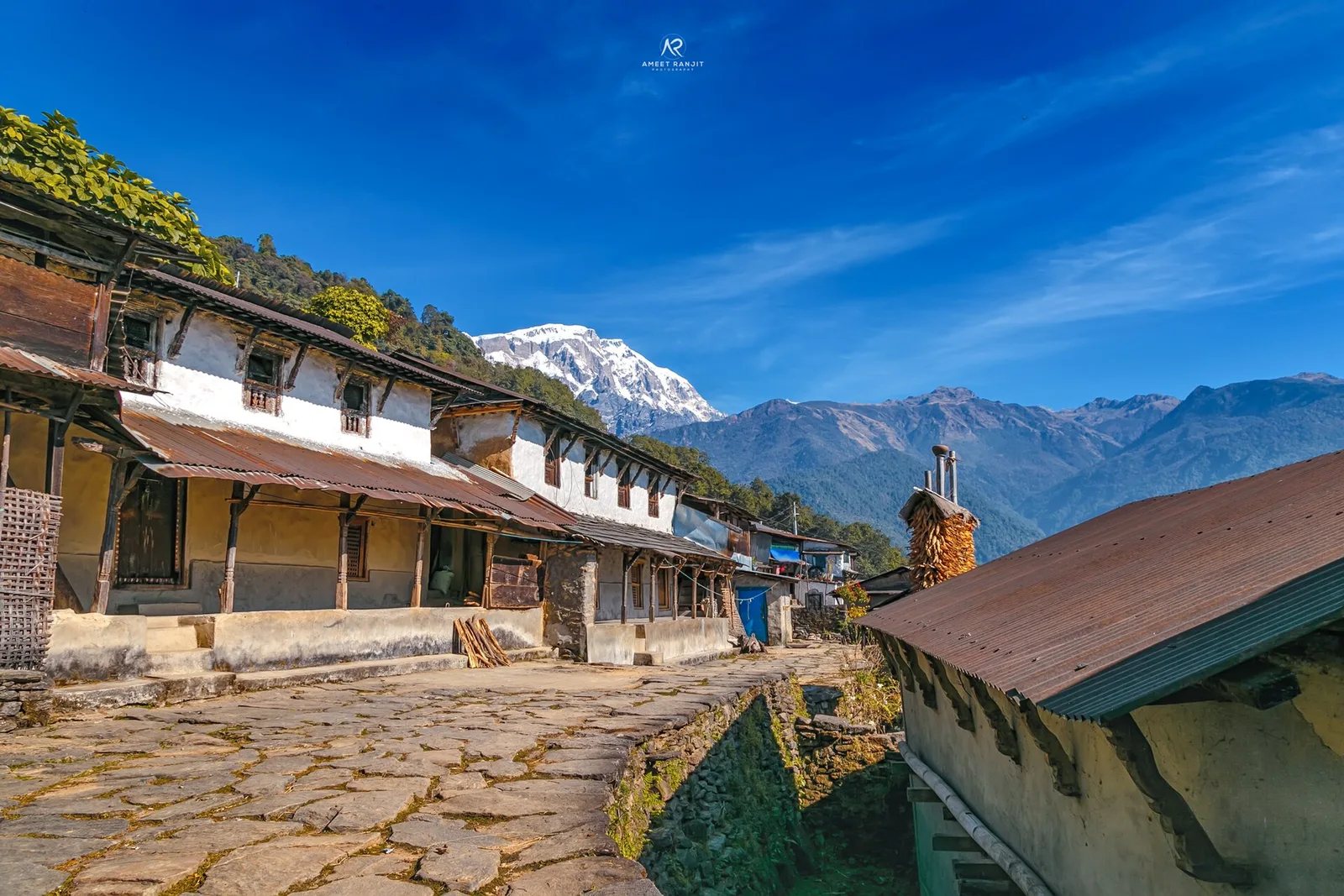 Panoramic Annapurna views from Kori Danda above Sikles, Annapurna region, Nepal