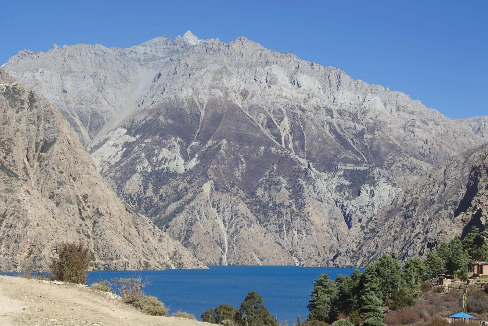 Turquoise Shey Phoksundo Lake on the Lower Dolpo Trek, far-western Nepal