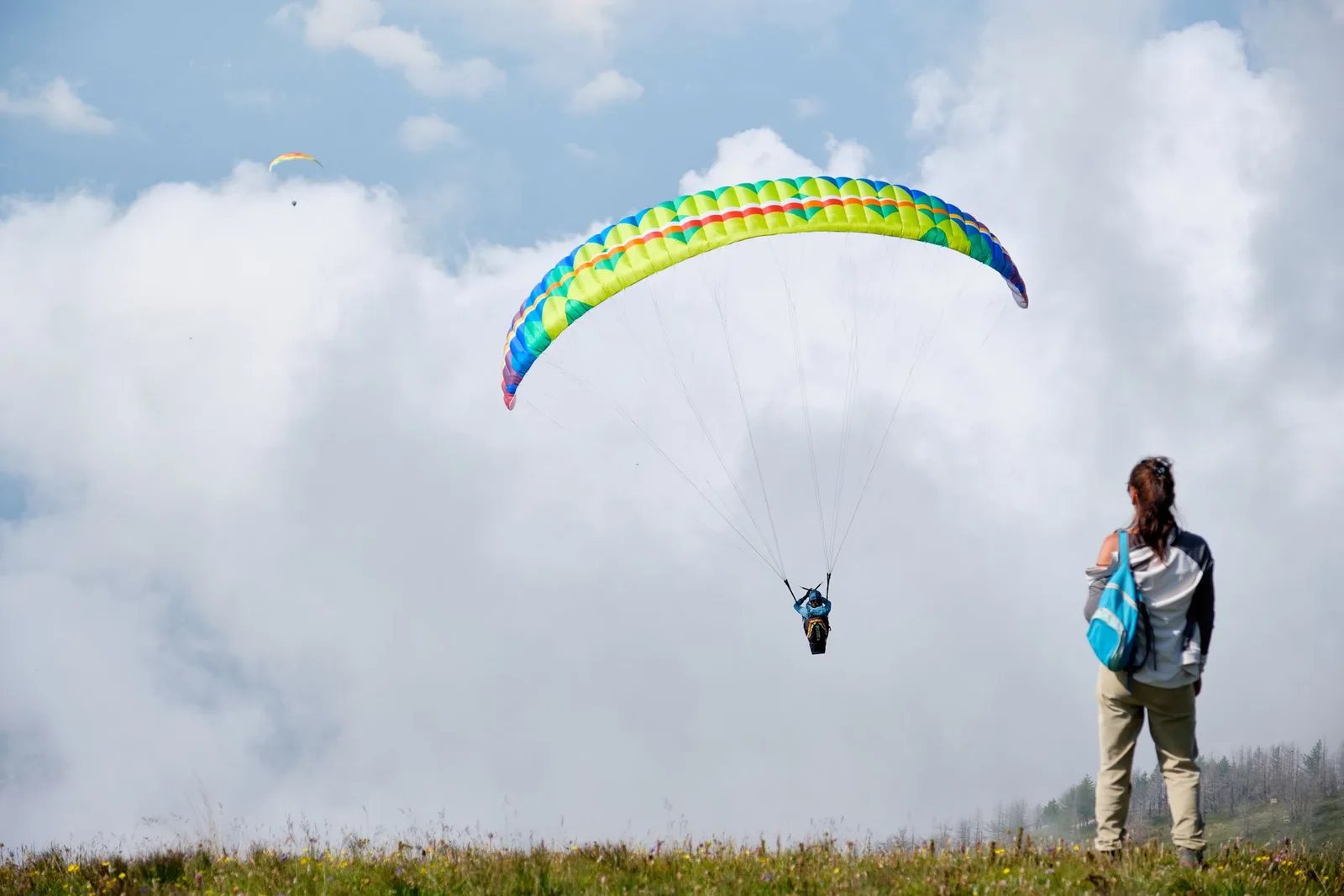 Paragliding over Phewa Lake in Pokhara, Nepal