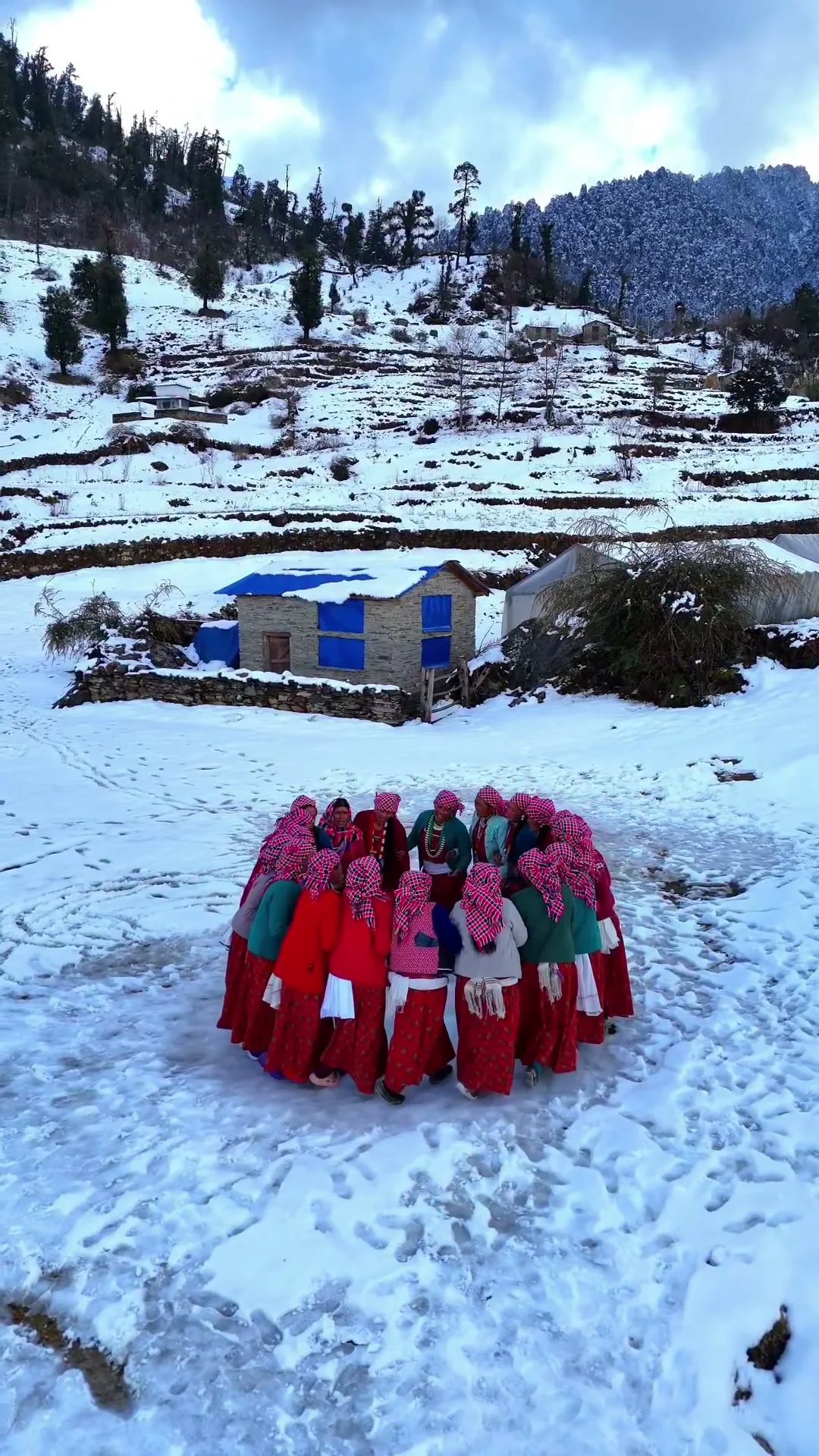 Festival colour in a high Himalayan village
