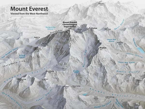 The Khumbu Glacier below Mount Everest, Nepal