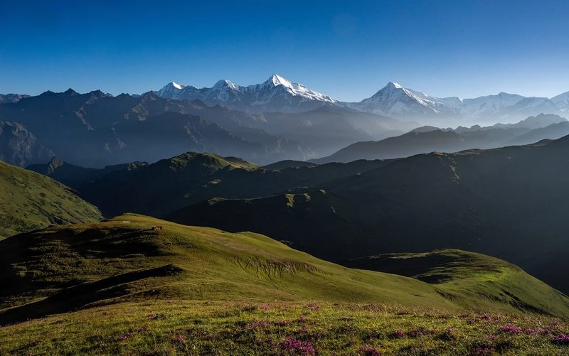 Dawn light in the Nepal Himalaya