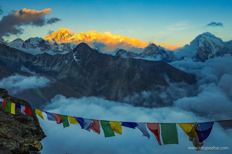 High-altitude snow and glare in the Nepal Himalaya