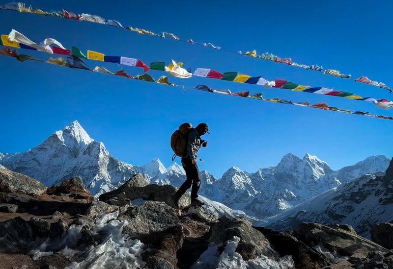 Dawn light in the Nepal Himalaya