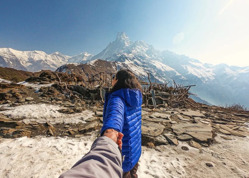 Machapuchare seen from the Mardi Himal trek ridge